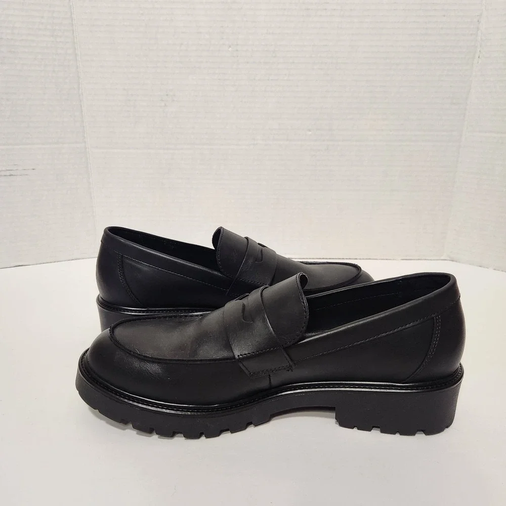 Steve Madden Womens Size 10M Shoes Black Vegan Comfort Fashion Platform Loafers